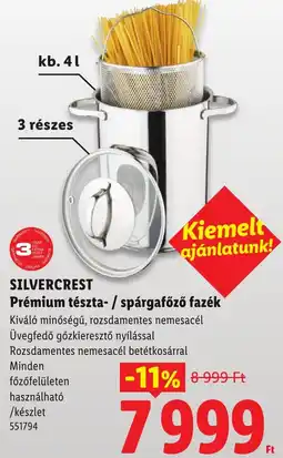 Lidl Silvercrest prémium tészta- / spárgafőző fazék ajánlat