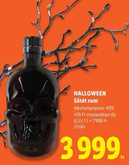 Lidl Halloween sötét rum ajánlat