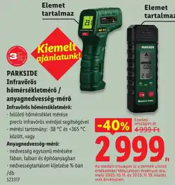 Lidl Parkside infravörös hőmérsékletmérő anyagnedvesség-mérő ajánlat