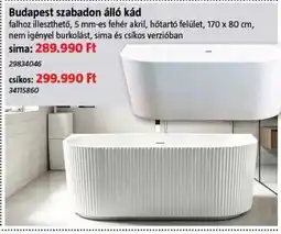 Bauhaus Budapest szabadon álló kád ajánlat