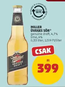 PENNY Miller Üveges Sör ajánlat