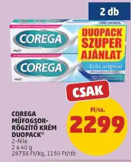 PENNY Corega műfogsor-rögzítő krém duopack ajánlat
