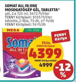 PENNY Somat All in One Mosogatógép Gel, Tabletta ajánlat