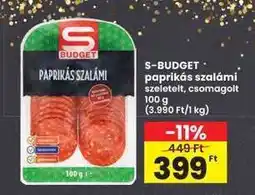 Interspar S-BUDGET paprikás szalámi ajánlat