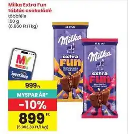 Interspar Milka Extra Fun táblás csokoládé ajánlat