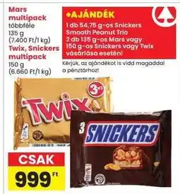 Interspar Twix, Snickers multipack ajánlat