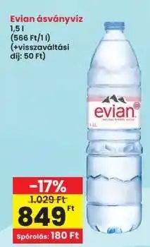 Interspar EVIAN ásványvíz ajánlat