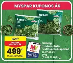 Interspar Eisberg madársaláta, rukkola, bébispenót csomagolt ajánlat