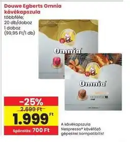 Interspar Douwe Egberts Omnia kávékapszula ajánlat