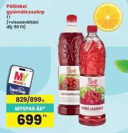 Interspar Pölöskei Gyümölcsszörp ajánlat