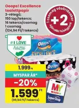 Interspar Ooops! Excellence Toalettpapír ajánlat