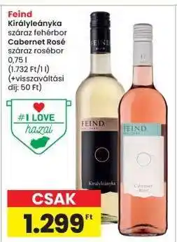 Interspar Feind Királyleányka száraz fehérbor Cabernet Rosé száraz rosébor ajánlat