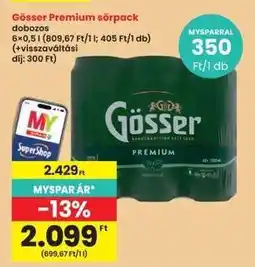 Interspar Gösser Premium sörpack ajánlat