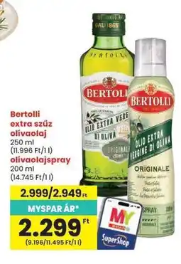 Spar BERTOLLI Extra szűz olívaolaj ajánlat