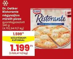 Spar Dr. Oetker Ristorante négysajtos mirelit pizza ajánlat