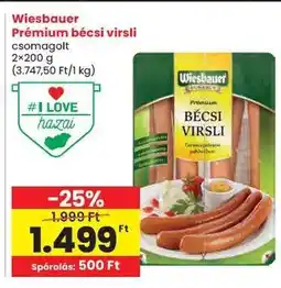 Spar Wiesbauer Prémium bécsi virsli ajánlat