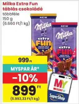 Spar Milka Extra Fun táblás csokoládé ajánlat