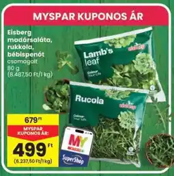 Spar Eisberg madársaláta, rukkola, bébispenót ajánlat