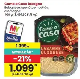 Spar Come a Casa lasagne ajánlat