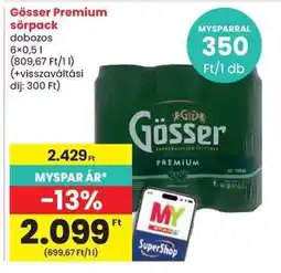 Spar Gösser Premium sörpack ajánlat