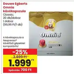 Spar Douwe Egberts Omnia kávékapszula ajánlat