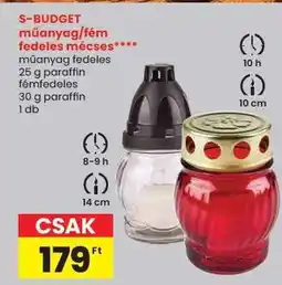 Spar S-BUDGET műanyag/fém fedeles mécses ajánlat
