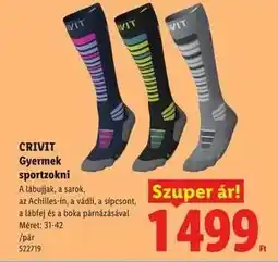 Lidl CRIVIT Gyermek sportzokni ajánlat