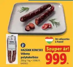 Lidl HAZÁNK KINCSEI Vékony pulykakolbász ajánlat
