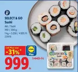 Lidl Select & Go Sushi ajánlat