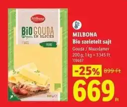 Lidl MILBONA Bio szeletelt sajt ajánlat