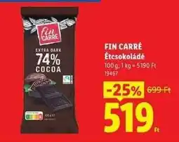 Lidl FIN CARRÉ Étcsokoládé ajánlat