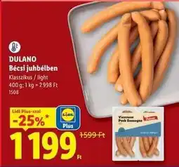 Lidl DULANO Bécsi juhbélben ajánlat