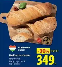 Lidl Mediterrán ciabatta ajánlat