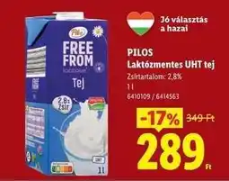Lidl PILOS Laktózmentes UHT tej ajánlat