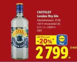 Lidl CASTELGY London Dry Gin ajánlat
