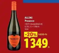 Lidl ALLINI Prosecco ajánlat