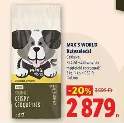 Lidl MAX’S WORLD Kutyaeledel ajánlat