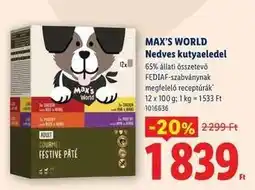 Lidl MAX'S WORLD Nedves kutyaeledel ajánlat