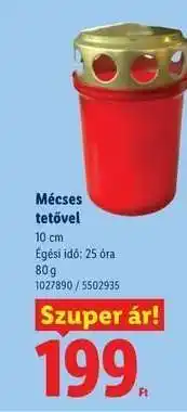 Lidl Mécses tetővel ajánlat