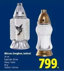 Lidl Mécses üvegben, tetővel ajánlat