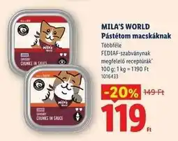 Lidl MILA’S WORLD Pástétom macskáknak ajánlat
