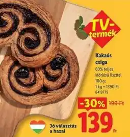 Lidl Kakaós csiga ajánlat