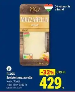 Lidl Pilos Szeletelt mozzarella ajánlat