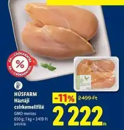 Lidl HÚSFARM Háztáji csirkemellfilé ajánlat
