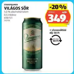ALDI STAROPRAMEN Világos sör ajánlat