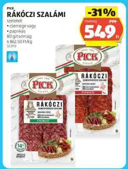 ALDI PICK Rákóczi szalámi ajánlat