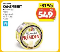 ALDI PRÉSIDENT CAMEMBERT ajánlat