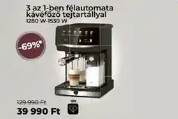 Príma 3 az 1-ben félautomata kávéfőző tej tartállyal ajánlat