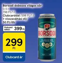 Tesco Borsodi világos sör ajánlat
