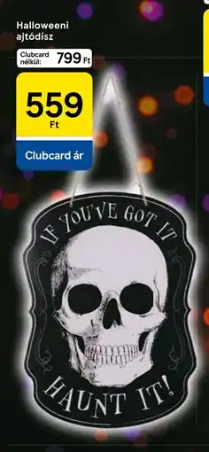 Tesco Halloweeni ajtódísz ajánlat